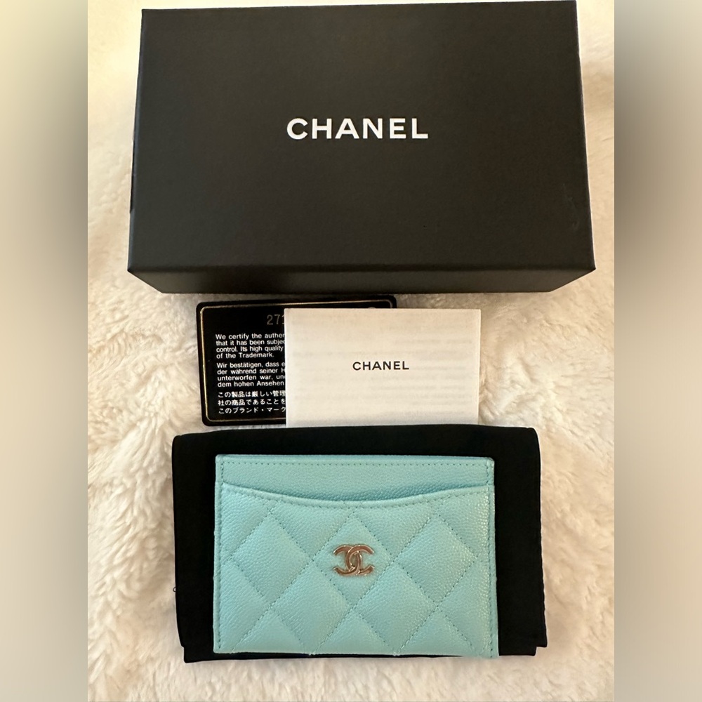 Chanel Tiffany light blue Card Holder Wallet